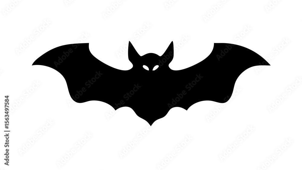 Fototapeta premium Evil Eyed Bat Silhouette Vector Icon for Halloween and Horror Designs