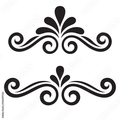 Elegant Flourish Designs A Set of Ornamental Dividers with Decorative Swirls Vintage Inspired Graphic Elements for Invitations and Artistic Projects
