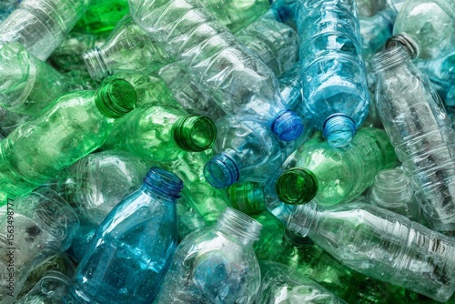 A pile of empty plastic bottles.