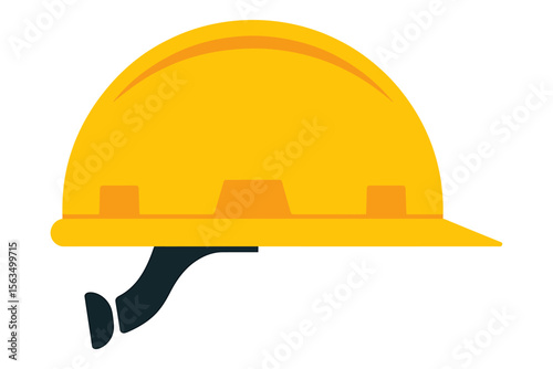 A Simple Illustration of a Yellow Hard Hat Safety Gear Icon