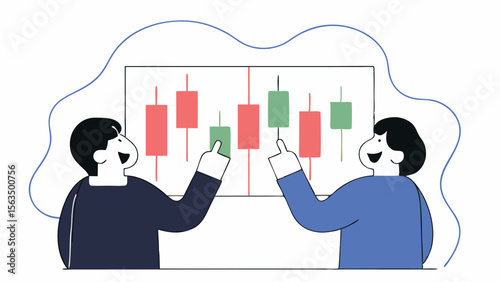 Vector Illustration of Two People in Trading Discussion
Stock Market Trading Talk Between Two Professionals