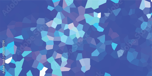 Abstract geometric mosaic composition in shades of blue turquoise and purple suitable for various designs