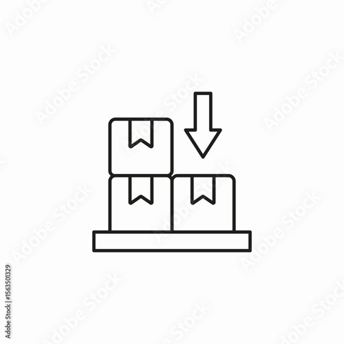 boxes arrow down icon sign vector