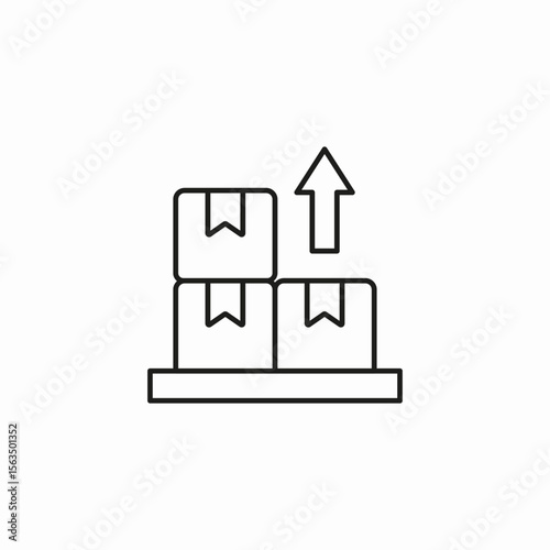 boxes arrow up lift up icon sign vector