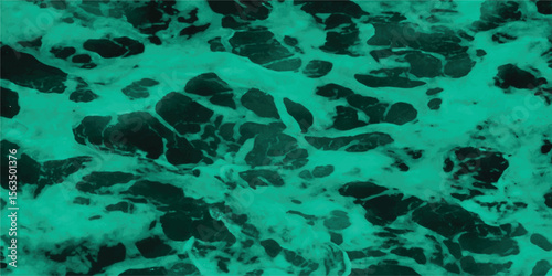 Abstract teal textured background showing water movement with darker shapes resembling islands or rock formations creates a unique design