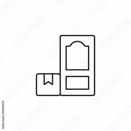 delivery door package icon sign vector