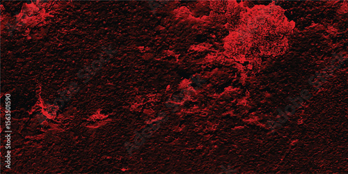 Abstract textured background in crimson red with dark shadows and substantial granular surface for artistic design elements