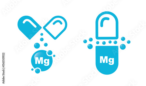 Minerals Magnesium Mg - vector, icon.