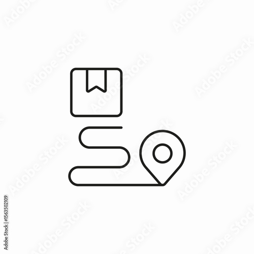 package delivery route icon sign vector