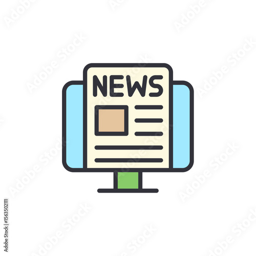 Online News Update Presented Through Digital Interface Displayed Neatly