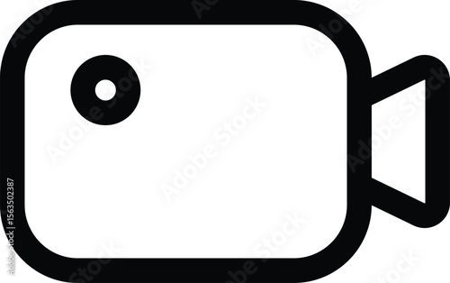 Bold Camcorder Icon in Black and White