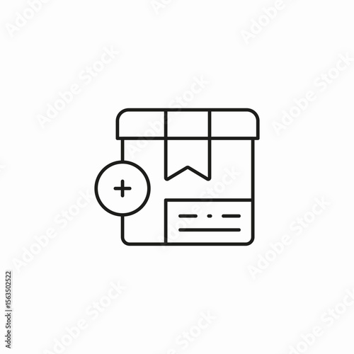 package with plus icon sign vector