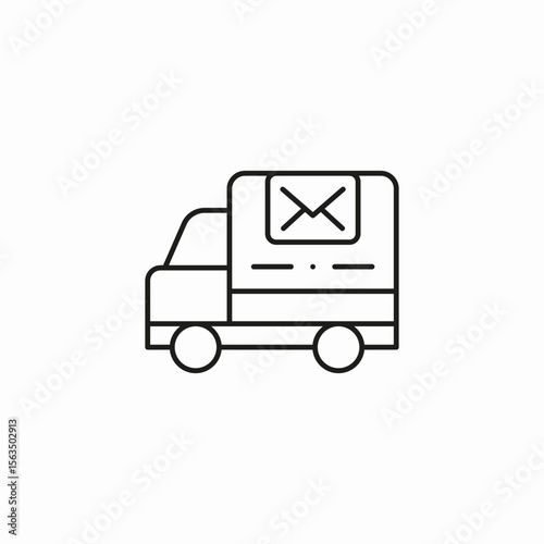 truck mail delivery icon sign vector