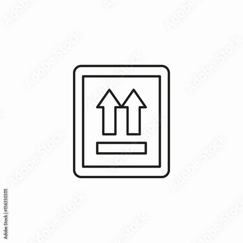 up arrows box icon sign vector