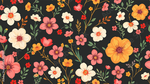 Seamless floral pattern, seamless pattern with poppies, Seamless floral pattern, Floral colorful seamless Pattern