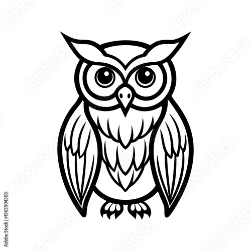 Vector art of a cute cartoon owl, 