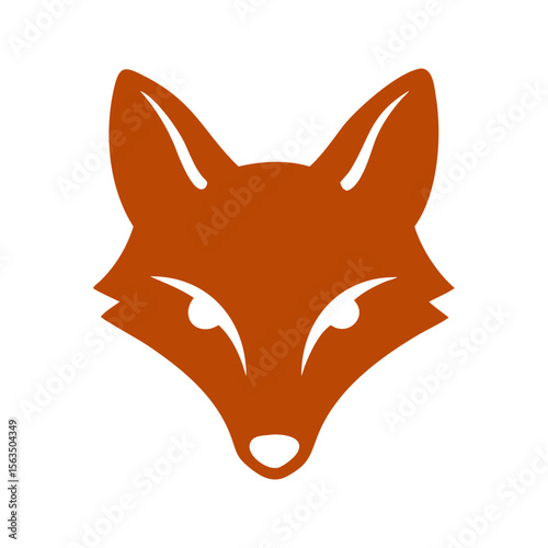 Vector art of an orange fox head icon 