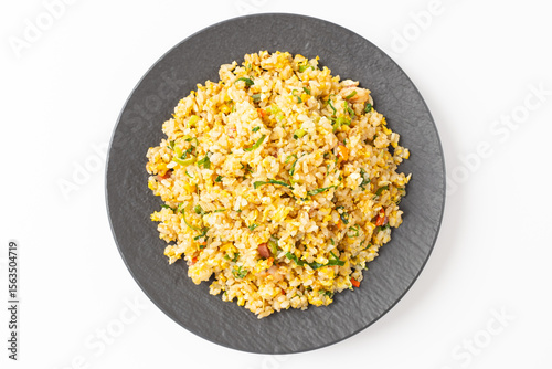 Yangzhou Fried Rice on White Background