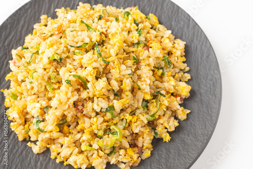 Yangzhou Fried Rice on White Background