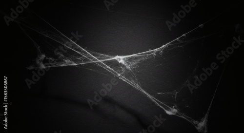 Realistic spiderweb design with strong linear silk patterns across the frame..