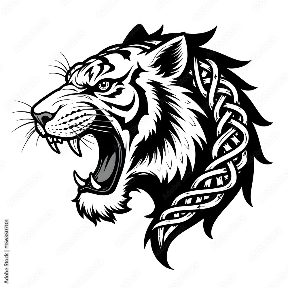 custom made wallpaper toronto digitalillustration vector tiger head mascot loggo