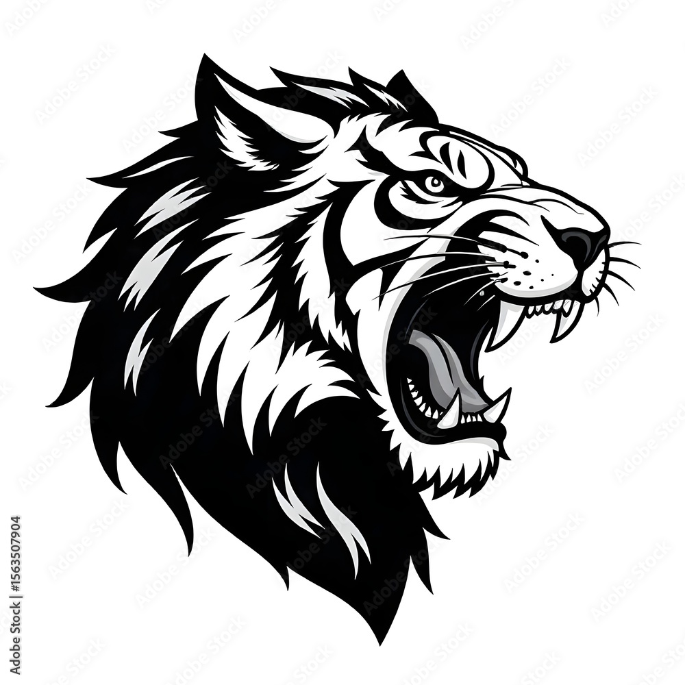 Obraz premium illustration vector tiger head mascot loggo