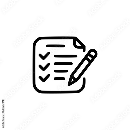 checklist icon with pen, perfect for productivity