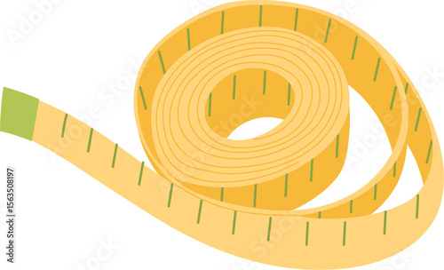 dressmaker measuring tape isolated illustration