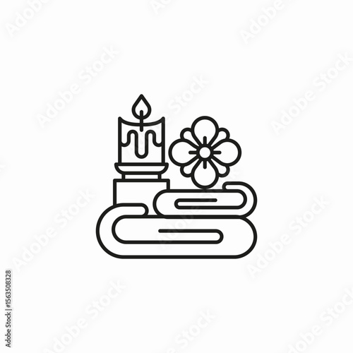 candle towel flower icon sign vector