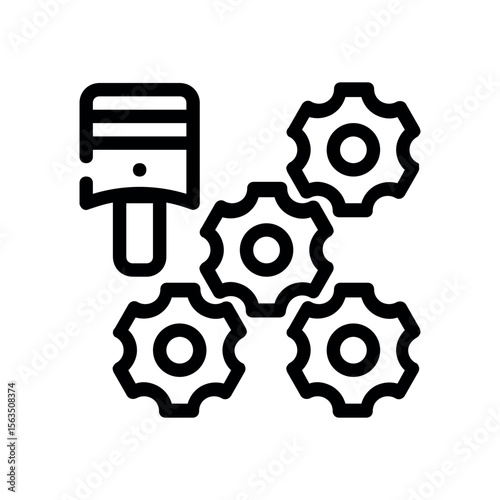 Illustration of engine piston and gears vector icon design for automotive mechanical engineering and repair services vector