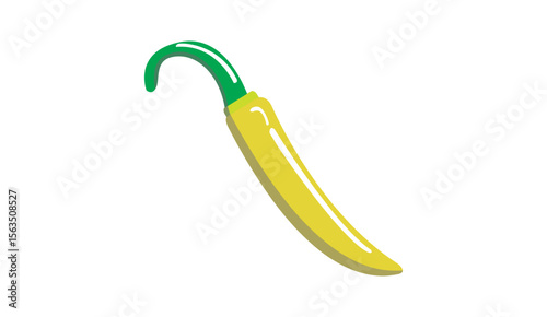 Yellow chili pepper vector illustration on white background