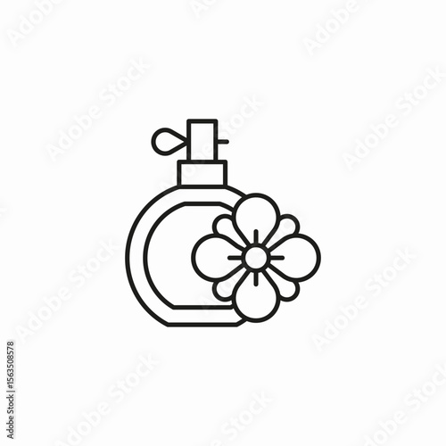 floral perfume bottle icon sign vector