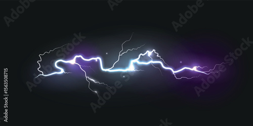 lightning bolt. Lightning flash bolt or thunderbolt. Thunder and lightning isolated on black background