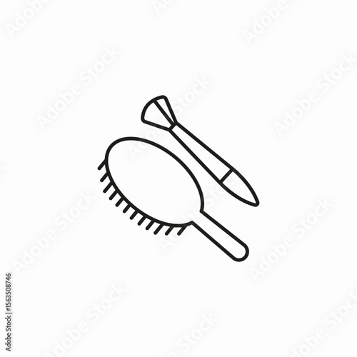 hairbrush makeup brush icon sign vector