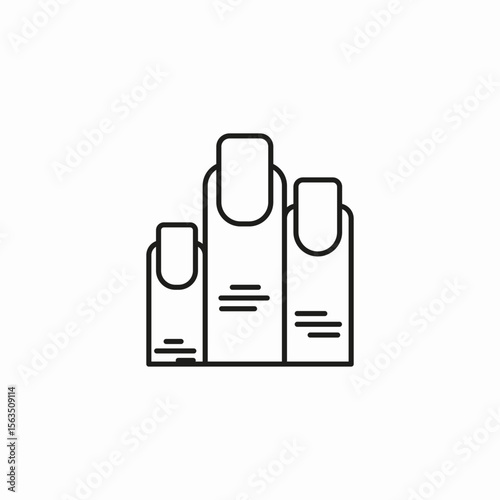 manicured fingers nails icon sign vector