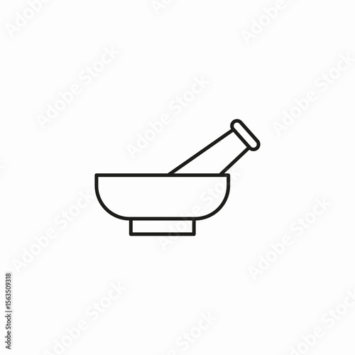 mortar pestle grind icon sign vector