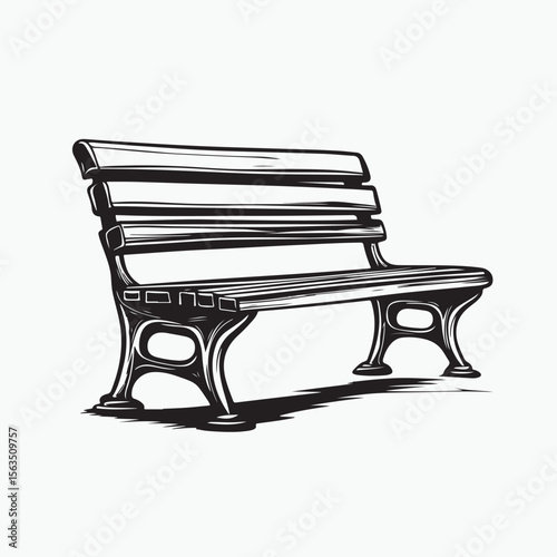 bench on a white background
