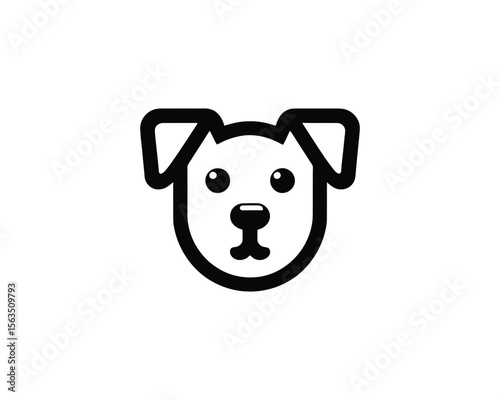 Simple black and white dog face icon