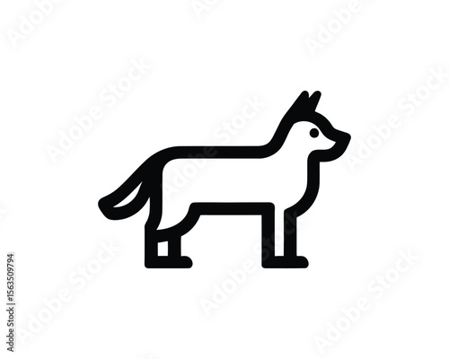 Simple black outline icon of a dog