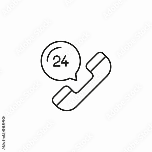 twenty-four hour service icon sign vector