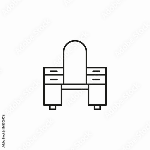 vanity dressing table icon sign vector