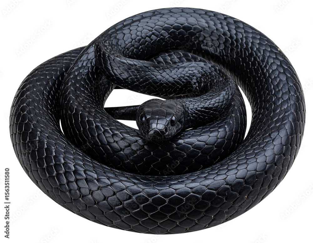 Obraz premium Firefly_black snake white backround png hissing graphic resource