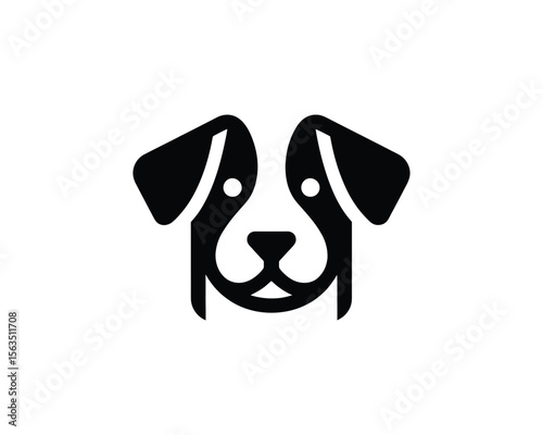 Minimalist black dog face logo icon