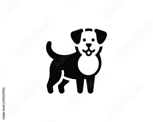 Simple black and white dog icon