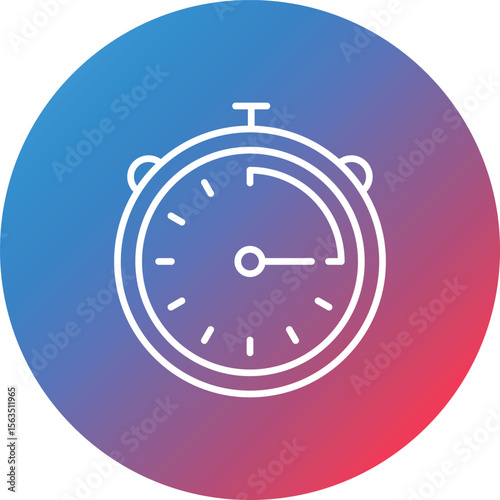 Chronometer Line Gradient Circle Background Icon