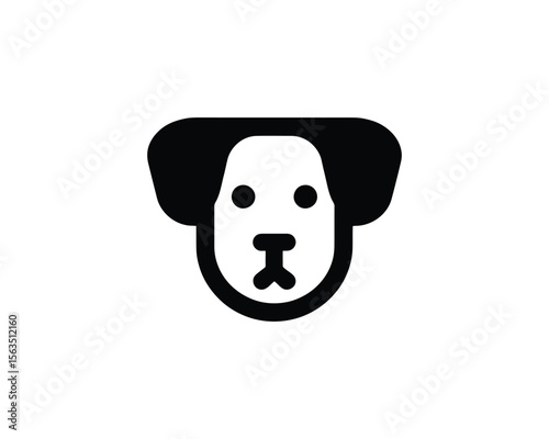 Simple black and white dog face icon