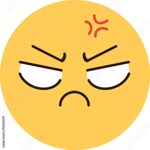 Yellow angry and dissatisfied emoji