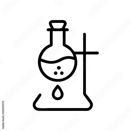 vector illustration of a laboratory flask with a liquid
