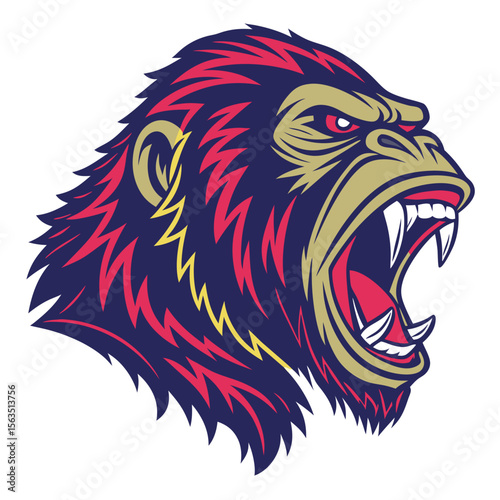 Angry gorilla head graphic