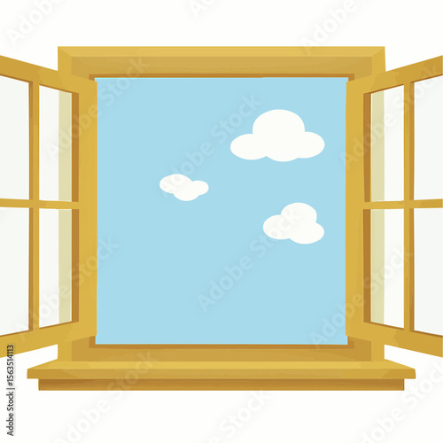 window with sky and clouds